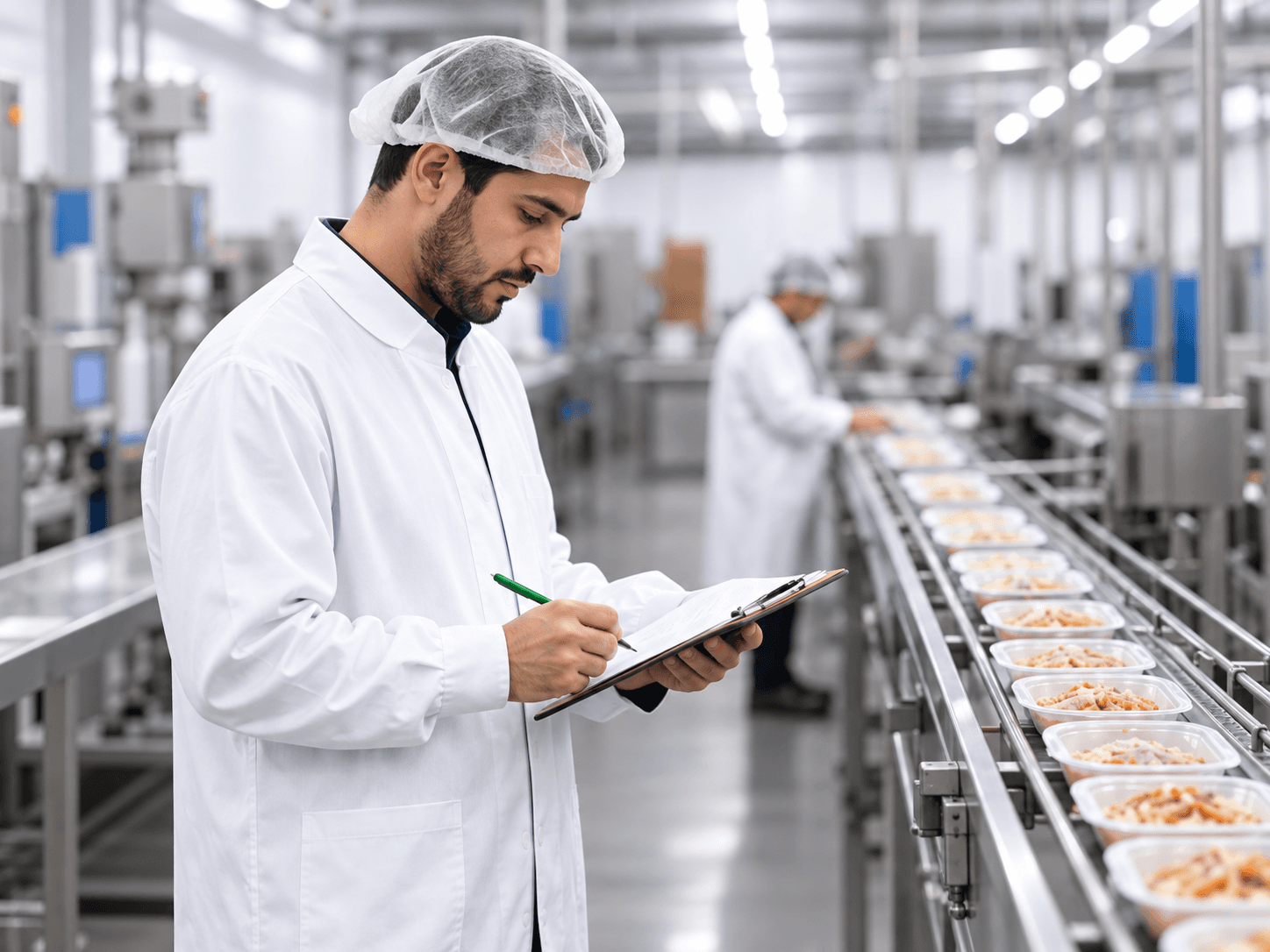 Auditor fra Halal Quality Control inspicerer fødevareproduktion